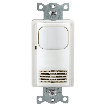 BRYANT Wall Switch, Dual Tech, 2 Relay, 1000 Sq Ft, 800W Incand, 1000W Fluor @ 120V AC, 1800W  Fluor @ 277V MSD2000W2N